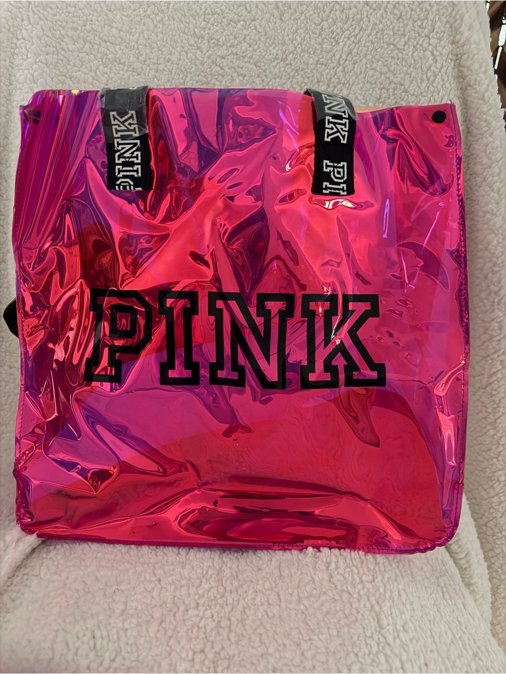 PINK Victoria's Secret Iridescent Hot Pink Tote